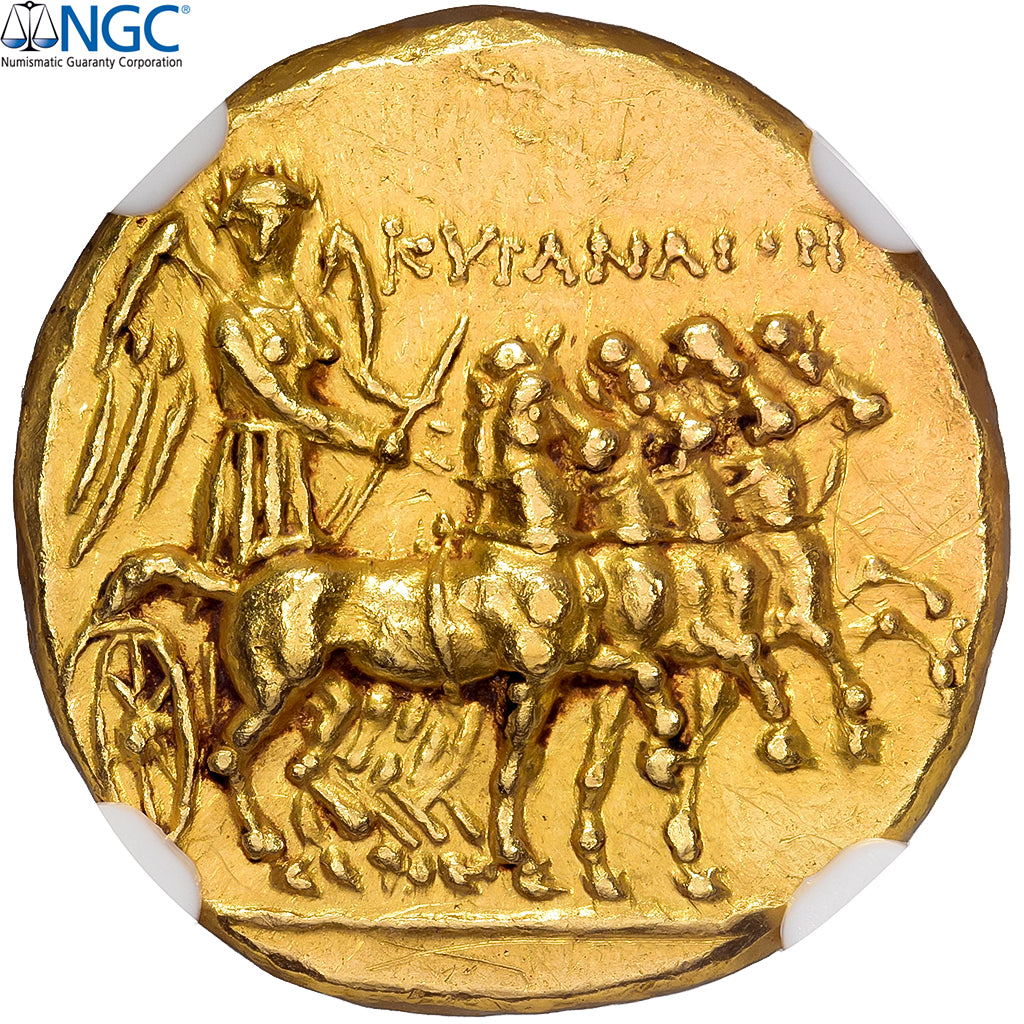 Kyrenaica, Ophellas, Stater, ca. 322-313 BC, Cyrene, Gold, NGC, AU 4/5-3/5