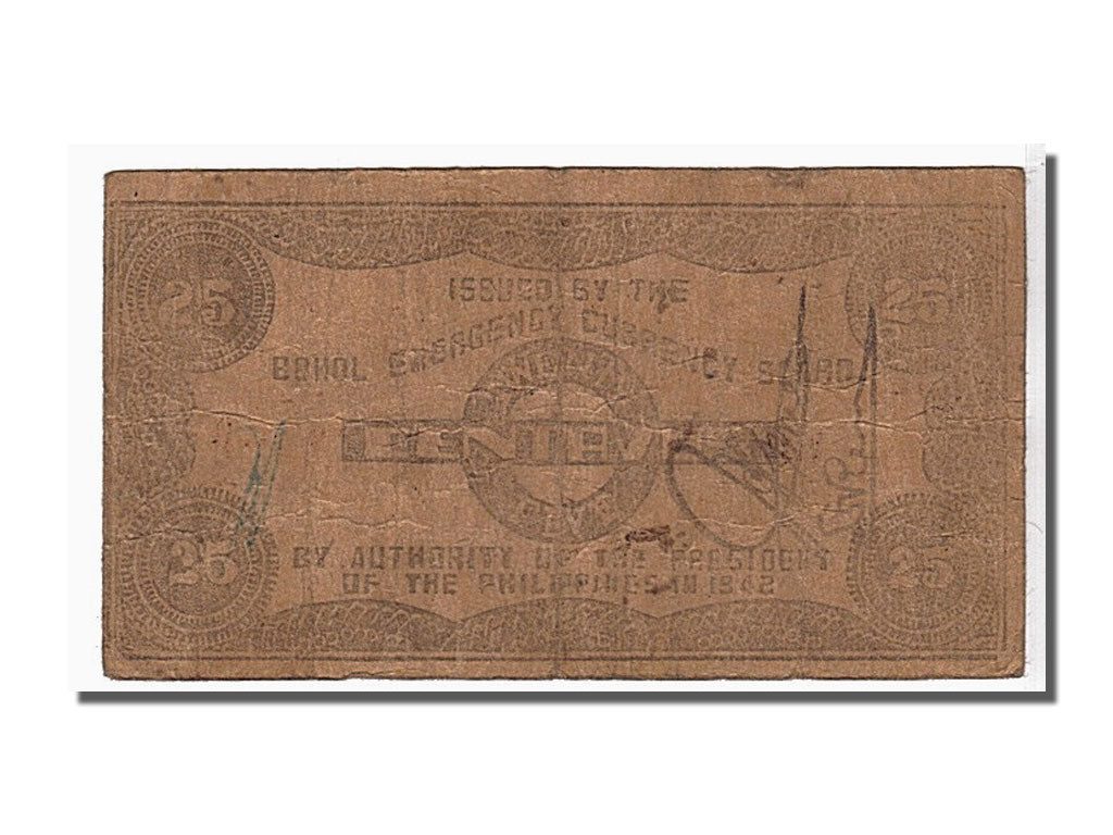 Banknot, Filipiny, 25 Centavos, 1942, KM:S132f, EF(40-45)