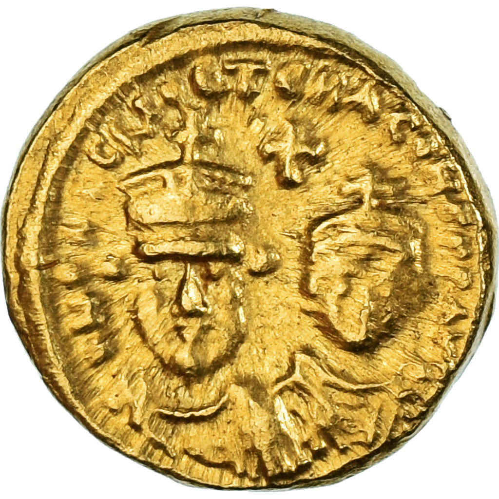 Heraclius, with Heraclius Constantine, Solidus, 614-615, Carthage, Gold, NGC, Ch