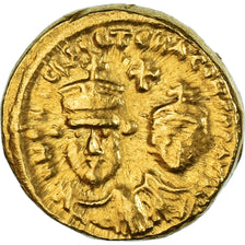 Heraclius, with Heraclius Constantine, Solidus, 614-615, Carthage, Gold, NGC, Ch
