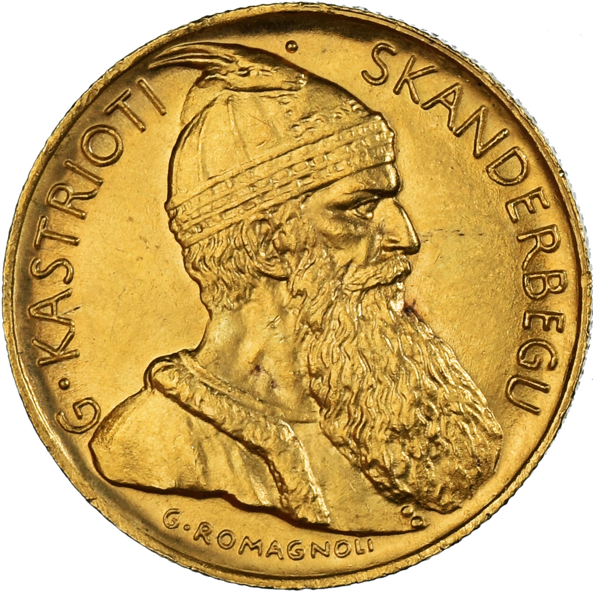 Albania, 20 Franga Ari, Skanderbeg, 1927, Vienna, Oro, PCGS, MS65, KM:12