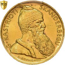 Albania, 20 Franga Ari, Skanderbeg, 1927, Vienna, Gold, PCGS, MS65, KM:12