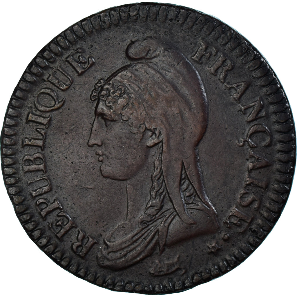 Coin, France, Dupré, 2 Décimes, AN 4, Paris, AU(50-53), Bronze, Gadoury: 300