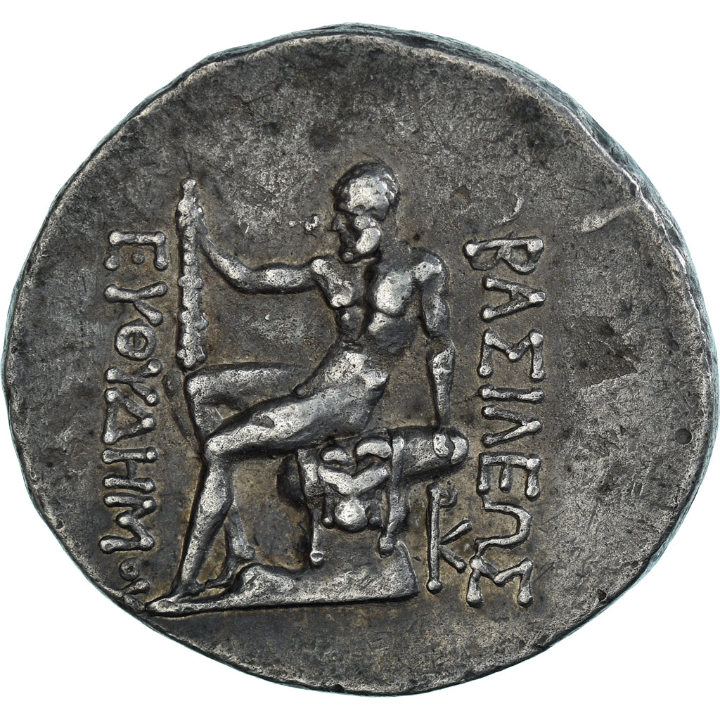 Bactria, Euthydemos I, Tetradrachm, ca. 215-210 BC, Baktra, Argento, BB+