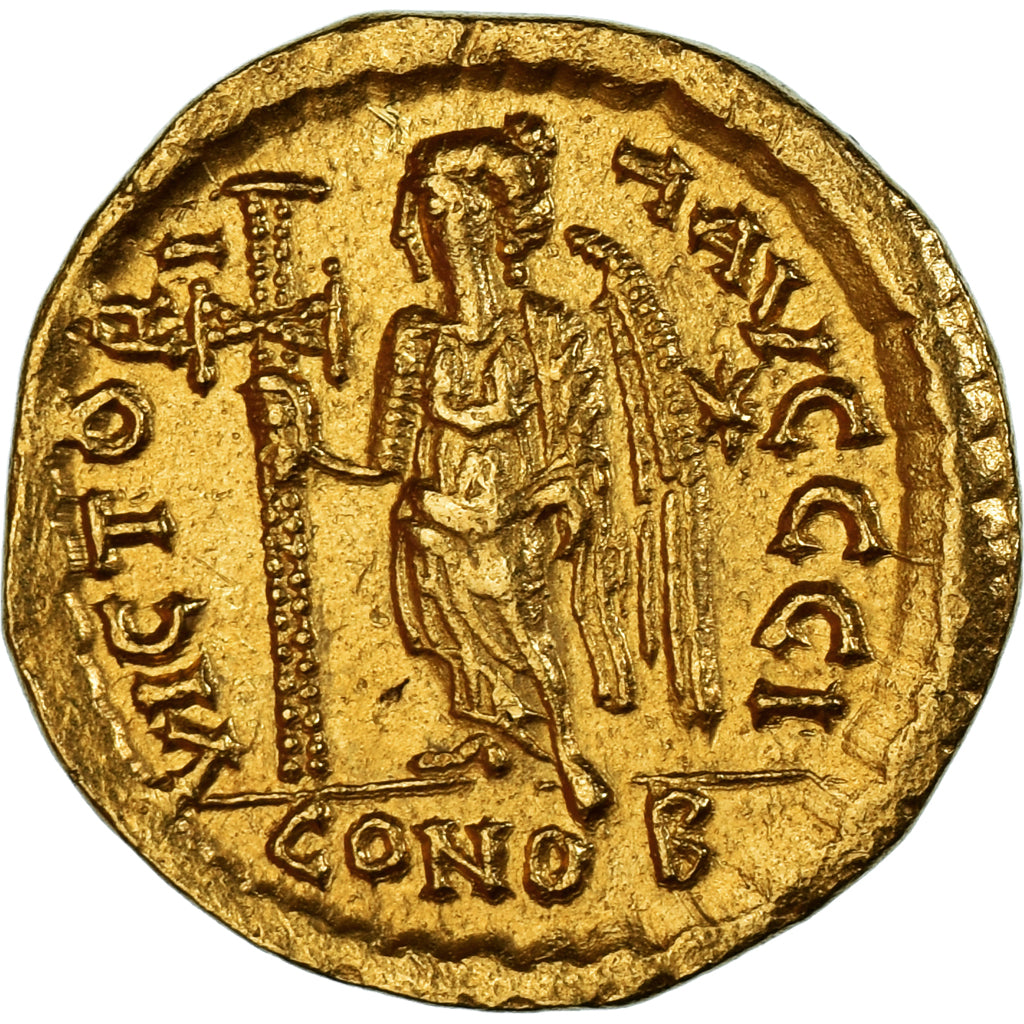 Zeno, Solidus, 476-491, Constantinople, Gold, AU(55-58), RIC:X-911
