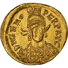 Zeno, Solidus, 476-491, Constantinople, Oro, BB+, RIC:X-911