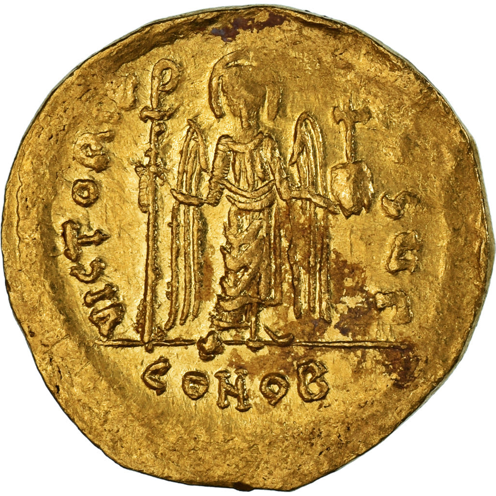 Phocas, Solidus, 602-610, Constantinople, Gold, AU(50-53), Sear:620