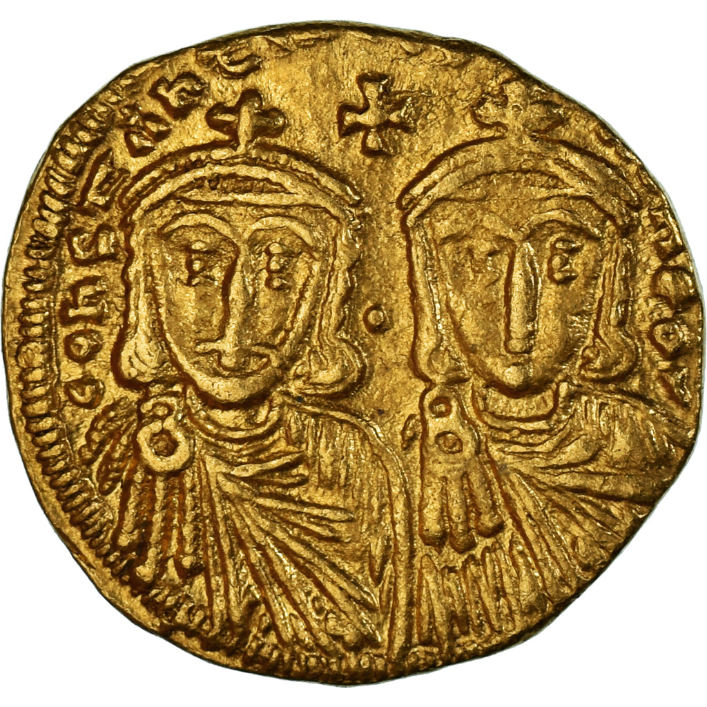 Coin, Constantine V Copronymus, with Leo IV and Leo III, Solidus, 756-764
