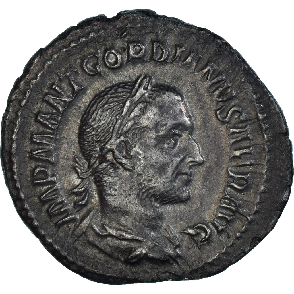Gordian I, Denarius, 238, Rome, Silver, AU(50-53), RIC:IV-5
