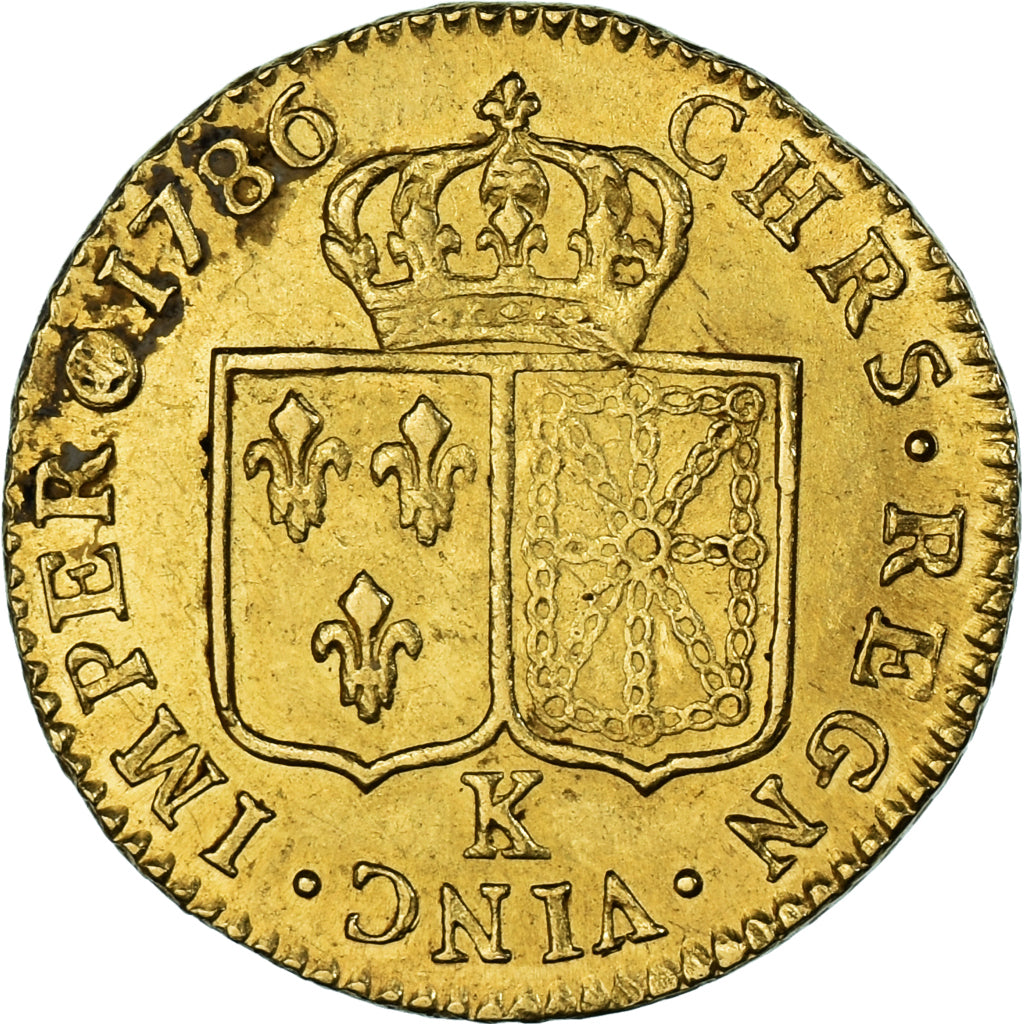 France, Louis XVI, Louis d'or à la tête nue, 1786, Bordeaux, Gold, EF(40-45)