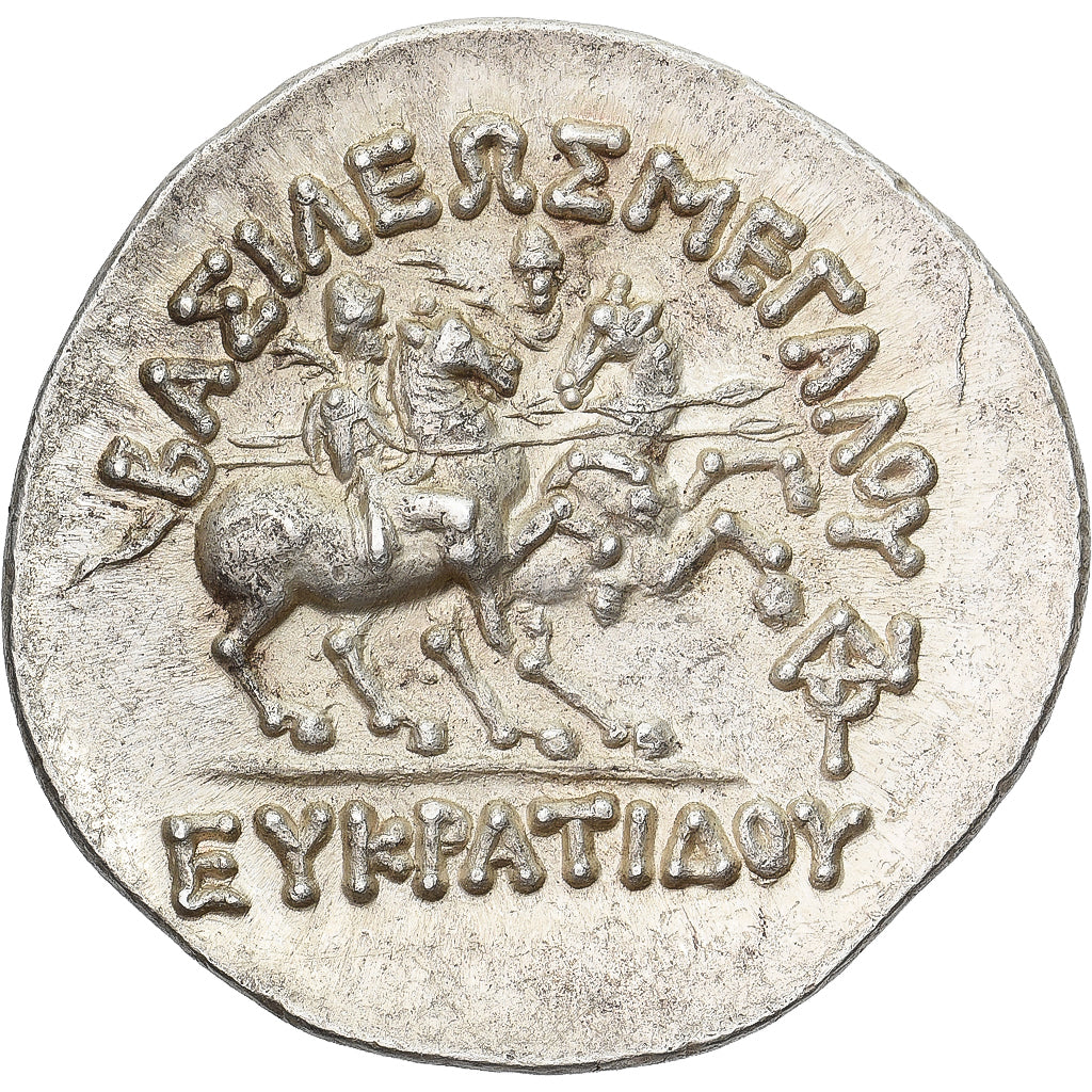 Bactria, Eukratides I, Tetradrachm, ca. 170-145 BC, Plata, EBC, HGC:12-131