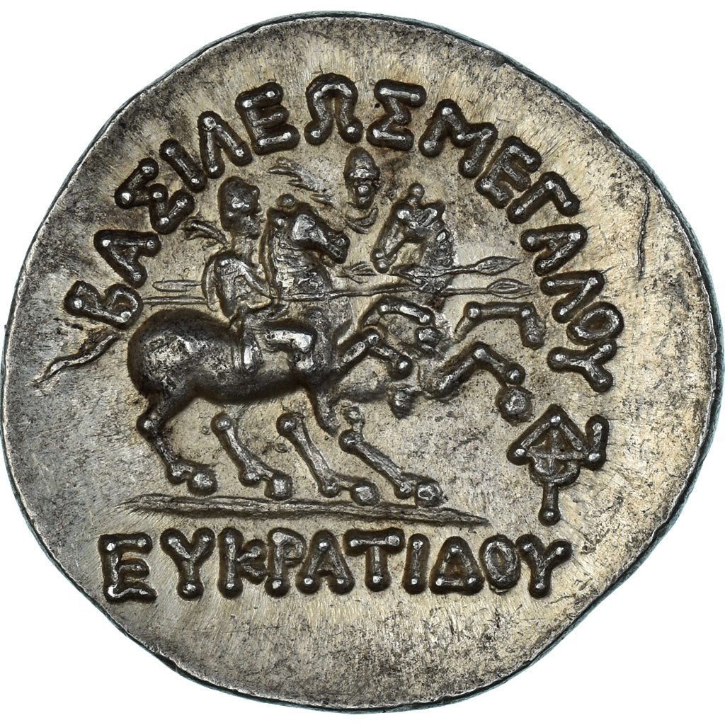 Koninkrijk Bactriane, Eukratides I, Tetradrachm, ca. 170-145 BC, Zilver, PR
