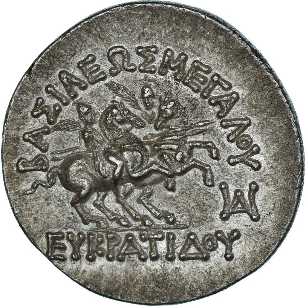 Baktrian Kingdom, Eukratides I, Tetradrachm, ca. 170-145 BC, Silver, AU(55-58)