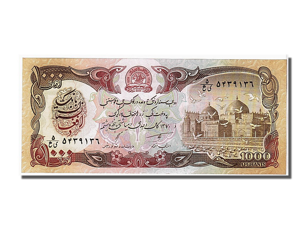 Banknote, Afghanistan, 1000 Afghanis, 1991, KM:61c, UNC(65-70)