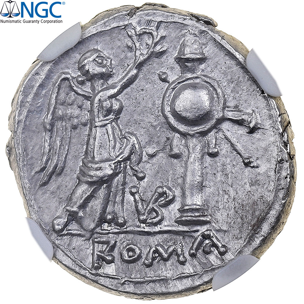 Victoriatus, 211-208 BC, Uncertain Mint, Argento, NGC, MS, Crawford:95/1
