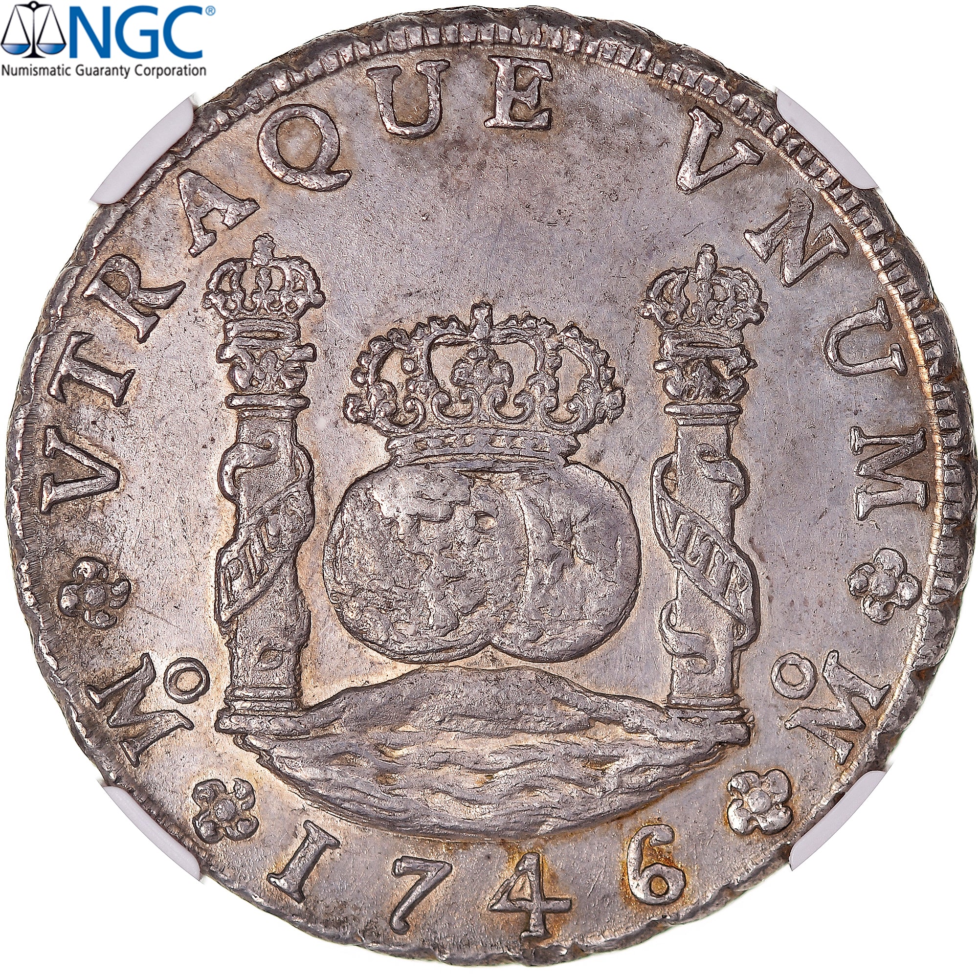 México, Philip V, 8 Reales, 1746, Mexico City, Plata, NGC, MS63, KM:103
