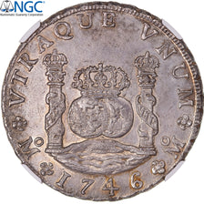 México, Philip V, 8 Reales, 1746, Mexico City, Plata, NGC, MS63, KM:103