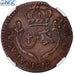 Venezuela, Ferdinand VII, 1/4 Réal, 1818, Caracas, Miedź, NGC, AU55 BN, KM:2