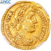Magnus Maximus, Solidus, 383-388, Trier, Gold, NGC, AU 5/5-2/5, RIC:IX-77b