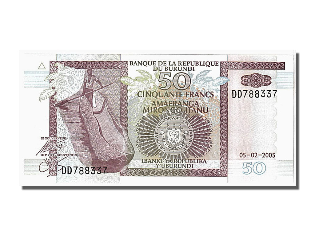 Banknote, Burundi, 50 Francs, 2005, KM:36e, UNC(65-70)
