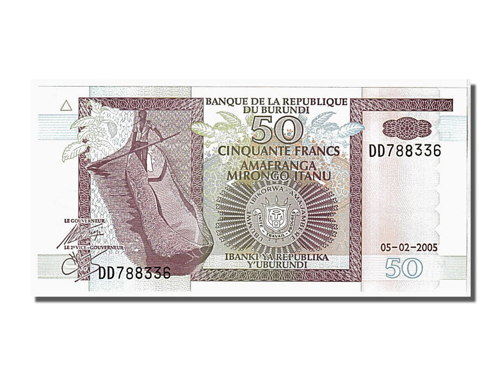 Banknote, Burundi, 50 Francs, 2005, KM:36e, UNC(65-70)