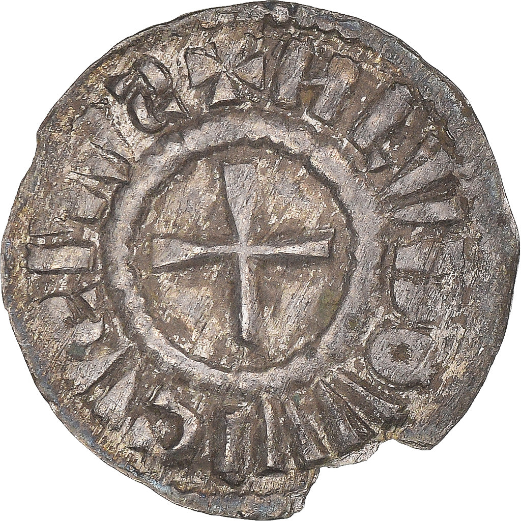 Moneta, Francja, Louis IV d'Outremer, Denier, Strasbourg, AU(50-53), Srebro