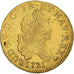 Francia, Louis XV, louis d'or aux 2 L, 1721, Strasbourg, Flan neuf, Oro, MB+