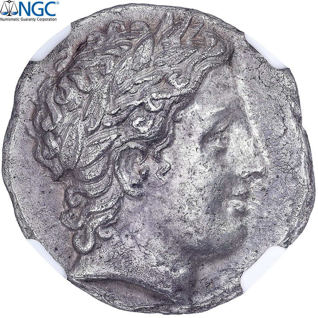 Chalkidian League, Tetradrachm, c. 351 BC, Olynthus, Prata, NGC, Ch AU 5/5-2/5