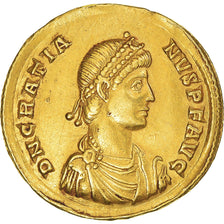 Coin, Gratian, Solidus, 367-375, Constantinople, AU(55-58), Gold, RIC:IX-24