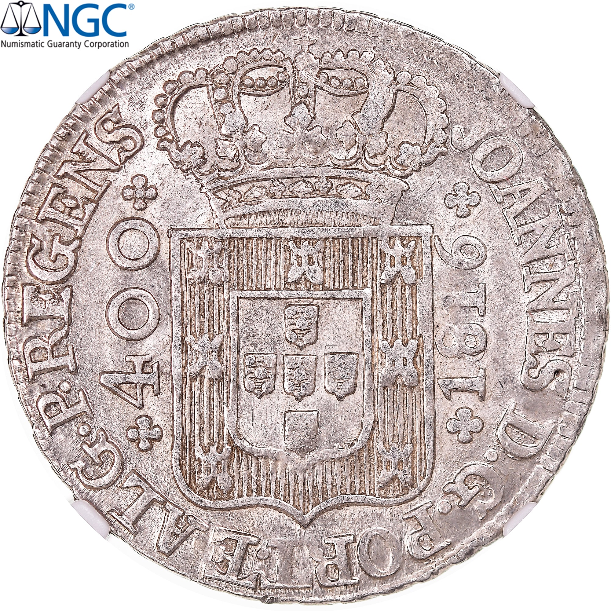 Portugal, João VI, Cruzado novo, 1816, Lisbon, Srebro, NGC, MS63, KM:331