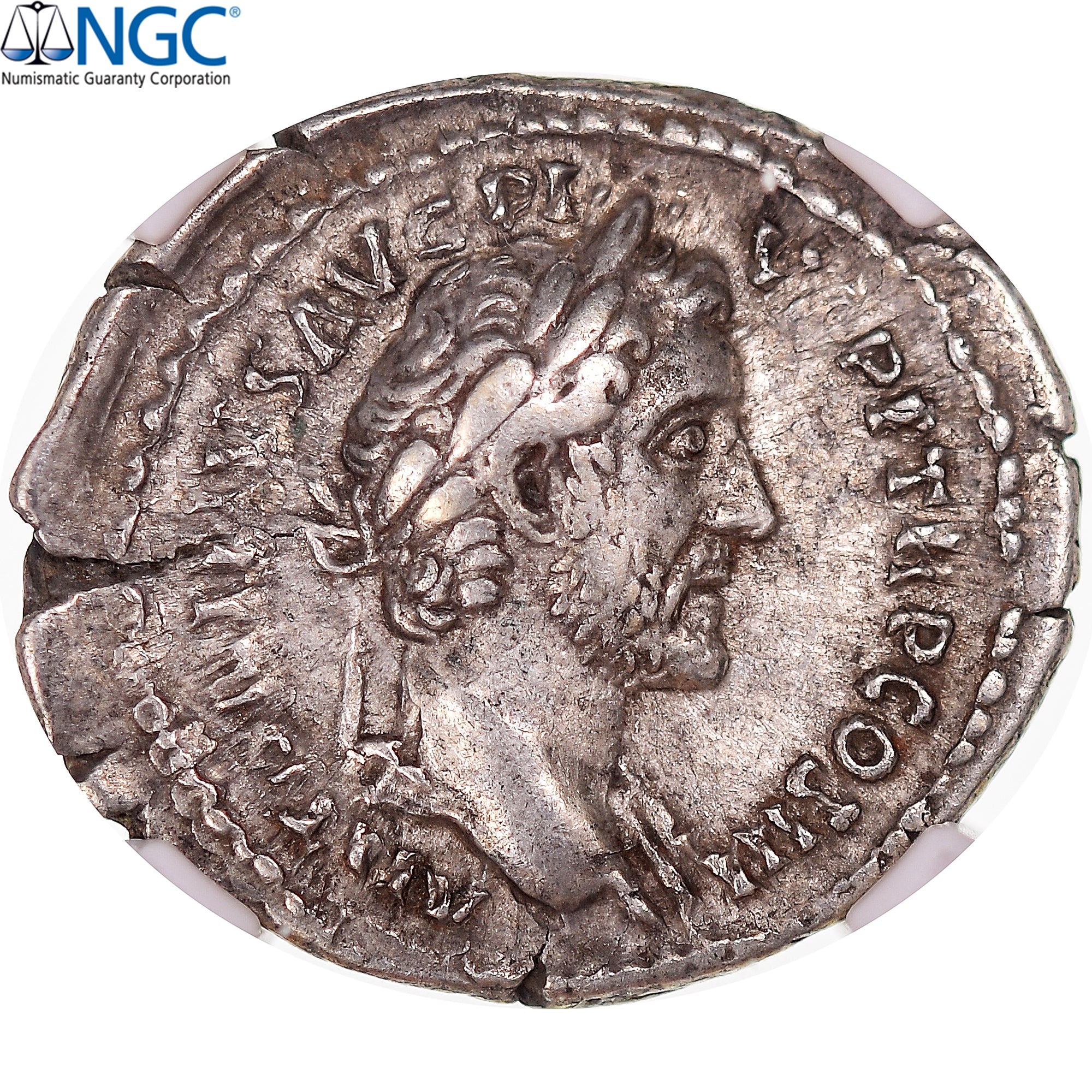 Coin, Antoninus Pius, Denarius, 138-161, Rome, graded, NGC, Ch VF, VF(30-35)