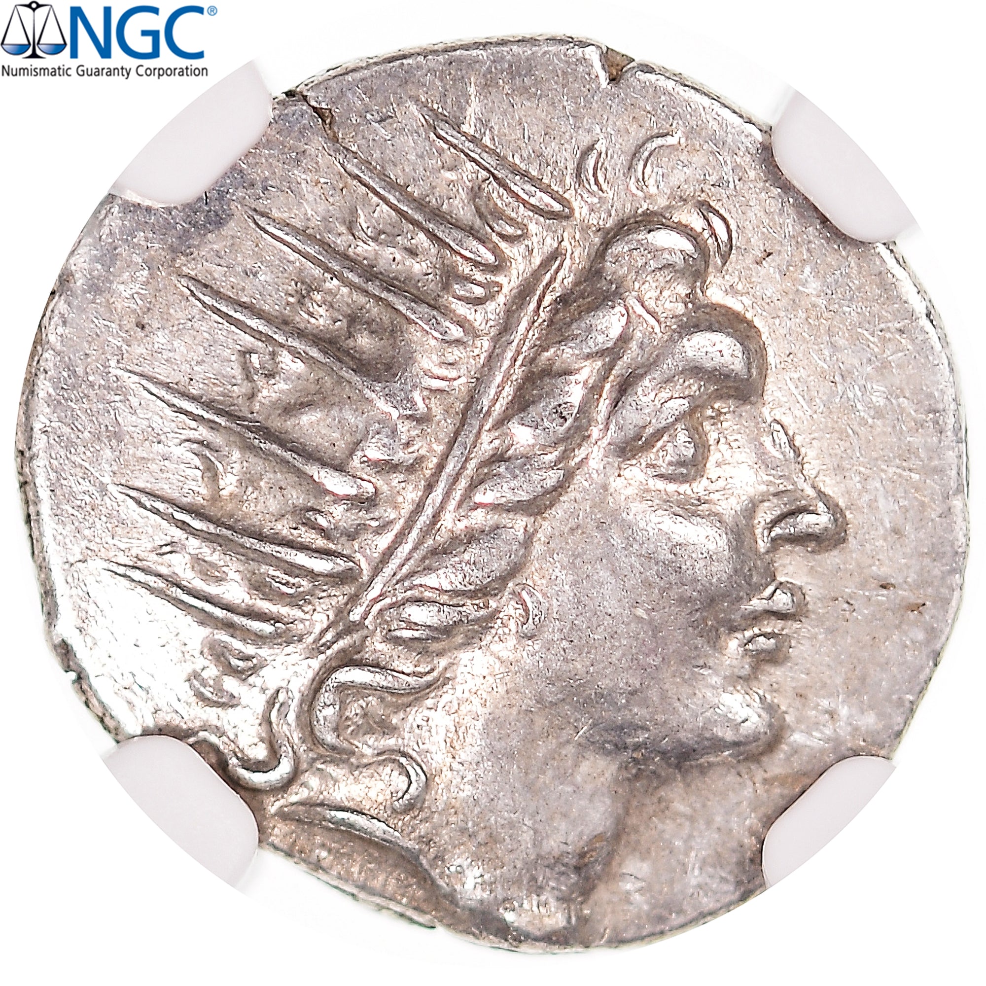 Coin, Islands off Caria, Drachm, ca. 88-84 BC, Rhodes, graded, NGC, Ch XF