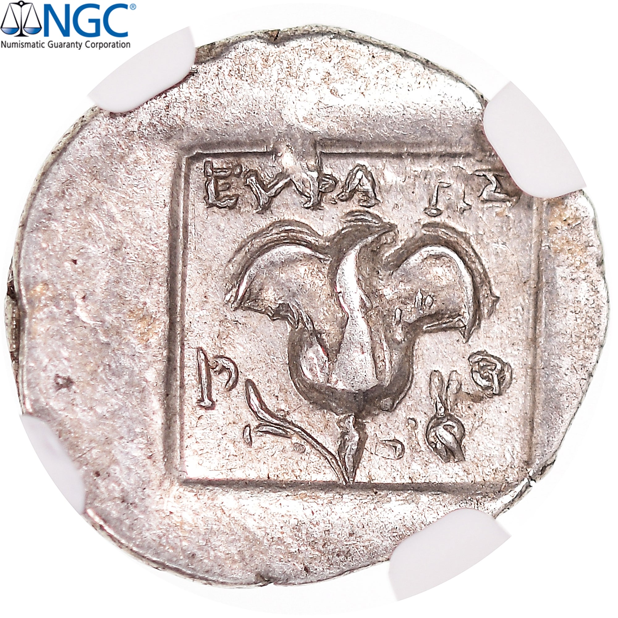 Coin, Islands off Caria, Drachm, ca. 88-84 BC, Rhodes, graded, NGC, Ch XF