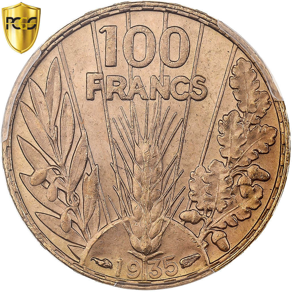 France, 100 Francs, Bazor, 1935, Paris, Gold, PCGS, MS64, Gadoury:1148, KM:880
