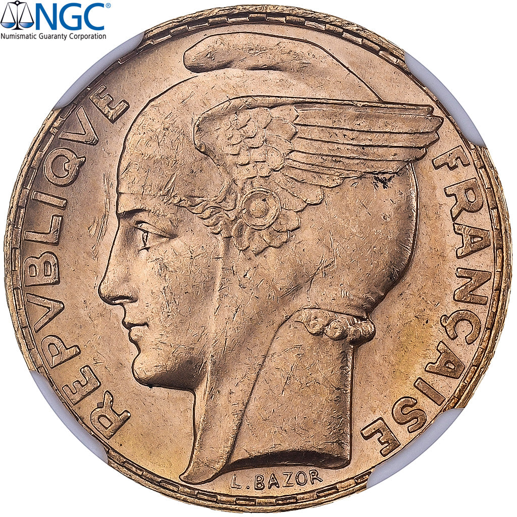 França, 100 Francs, Bazor, 1935, Paris, Dourado, PCGS, MS63, Gadoury:1148