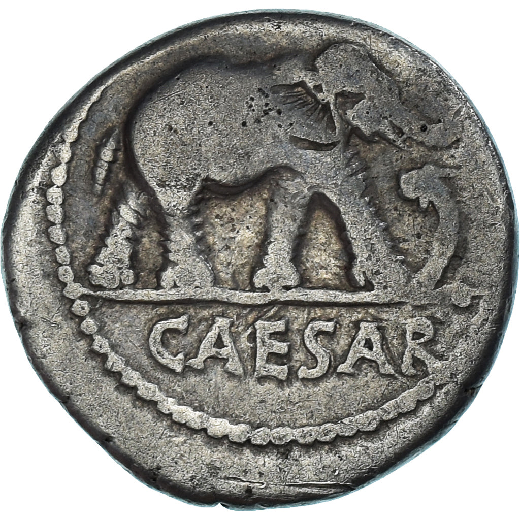 Julius Caesar, Denarius, 49-48 BC, Military mint, Plata, BC+, Crawford:443/1