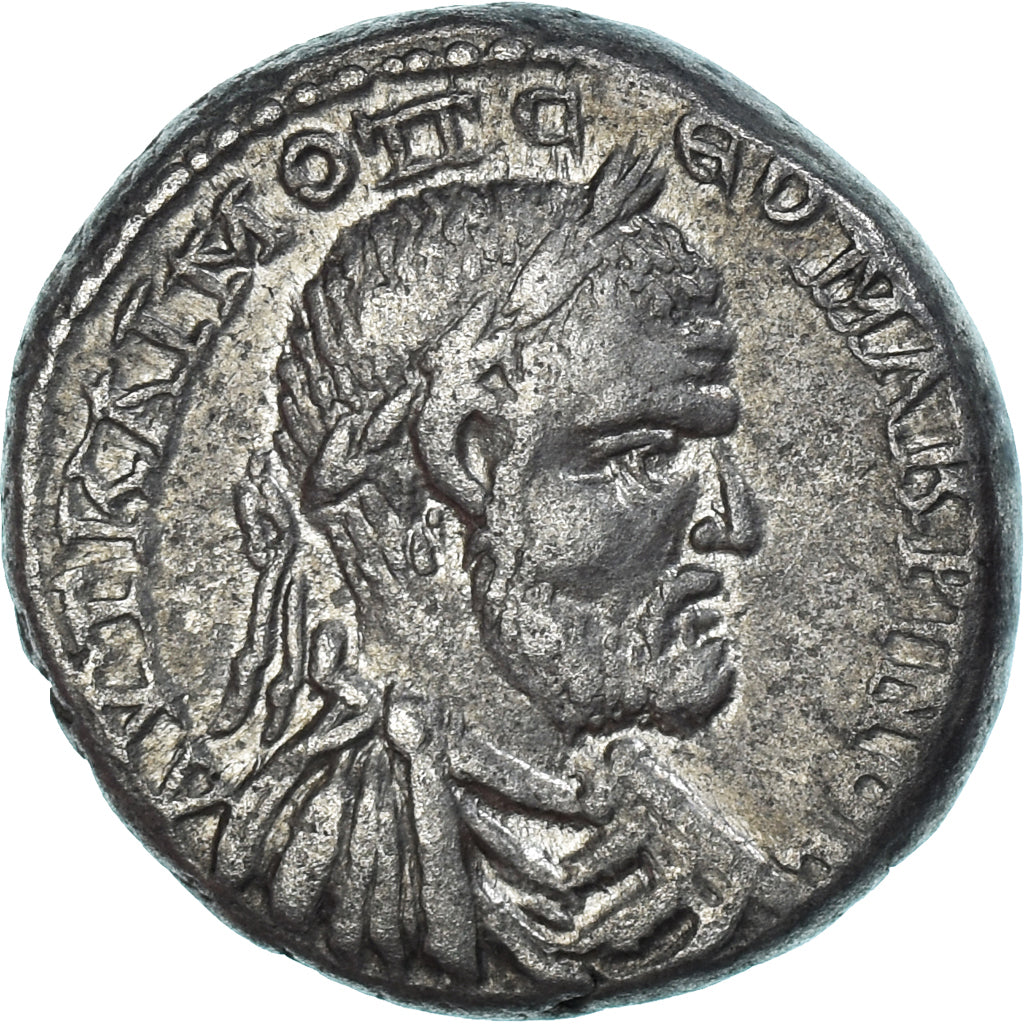 Münze, Judaea, Macrinus, Tetradrachm, 217-218, Caesarea, SS+, Billon