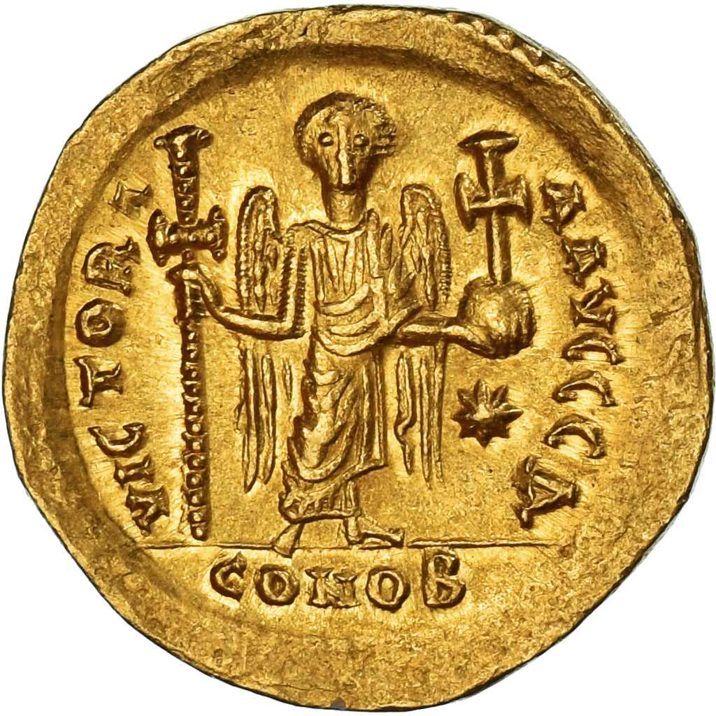 Justinian I, Solidus, 527-537, Constantinople, Gold, NGC, Ch AU 5/5-4/5