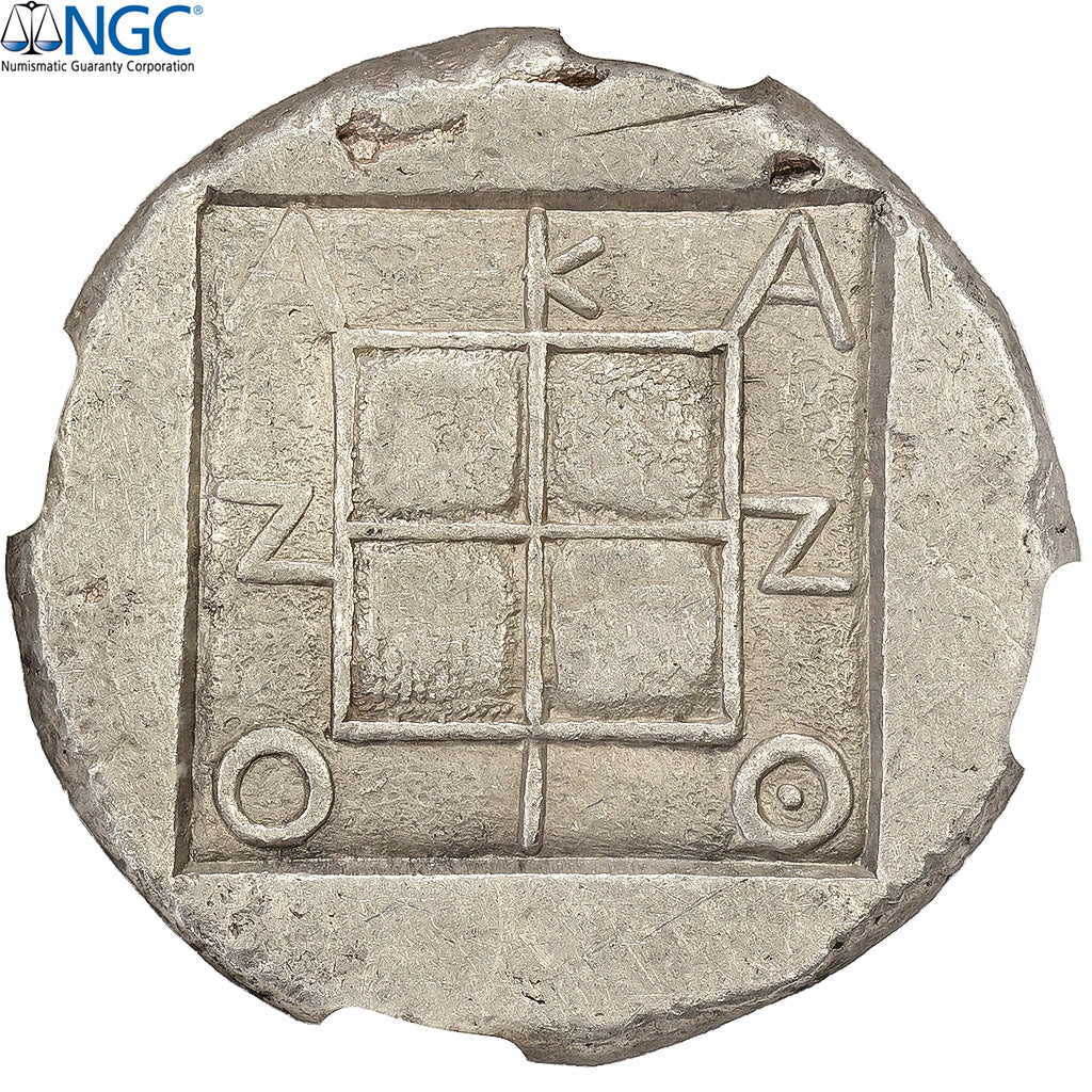 Macedónia, Tetradrachm, ca. 480-420 BC, Akanthos, Prata, NGC, AU 5/5-3/5
