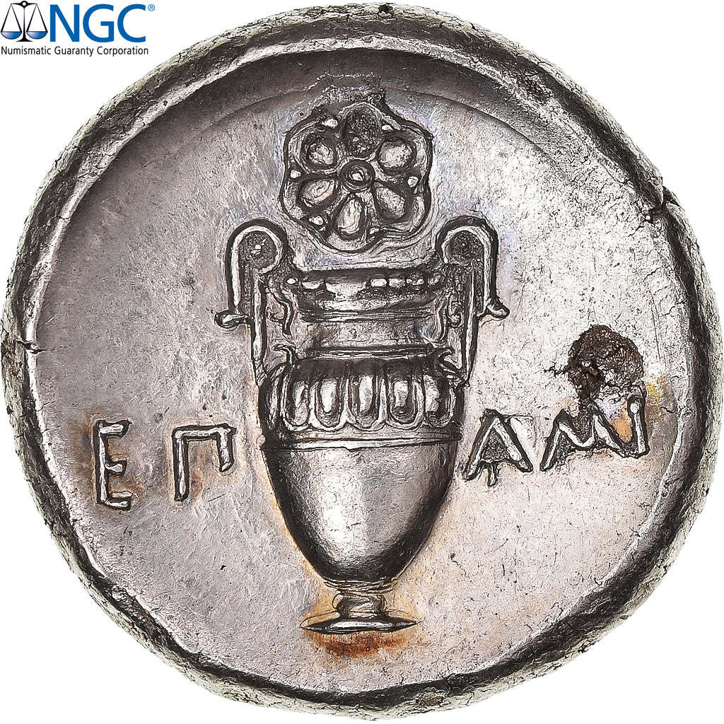 Boeotia, Epaminondas, Stater, ca. 364-362 BC, Thebes, Silver, NGC, Ch AU 4/5 4/5