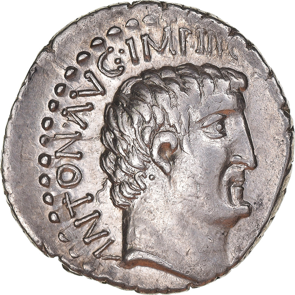 Marcus Antonius, Denarius, 32 BC, Athens, Silver, AU(55-58), Crawford:542/2