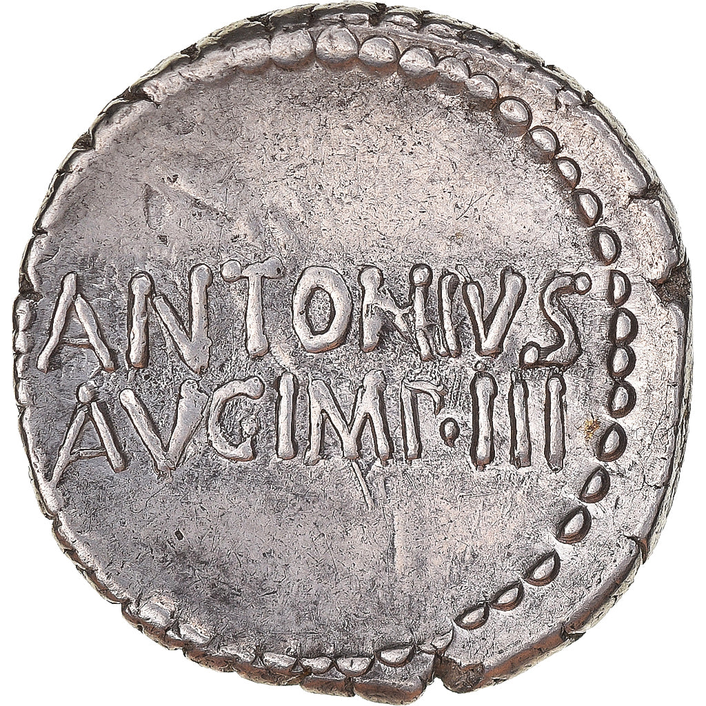 Marcus Antonius, Denarius, 32 BC, Athens, Silver, AU(55-58), Crawford:542/2
