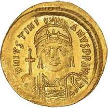 Justinian I, Solidus, 542-552, Constantinople, Dourado, AU(50-53), Sear:140
