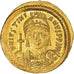Justinian I, Solidus, 542-552, Constantinople, Dourado, AU(50-53), Sear:140