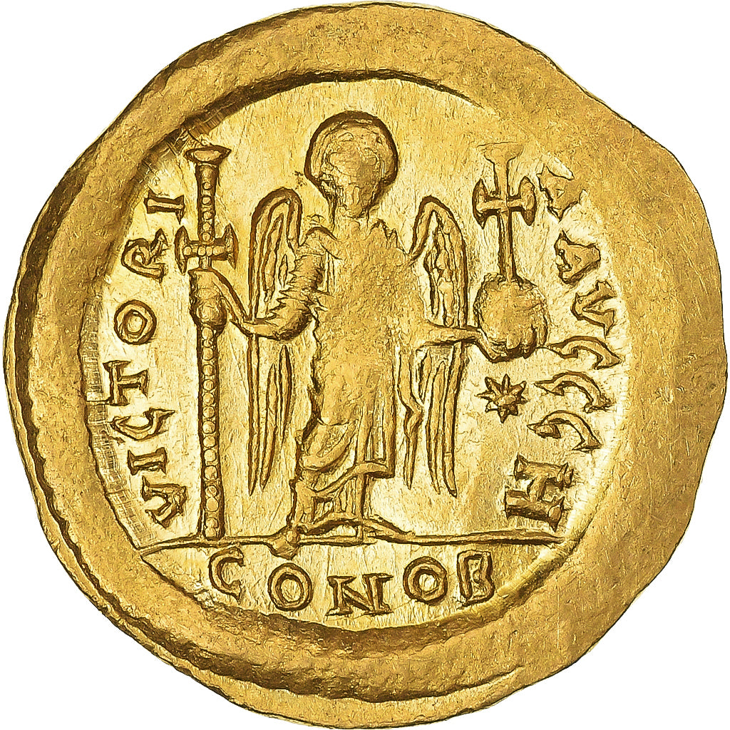 Justinian I, Solidus, 527-565, Constantinople, Oro, BB+, Sear:139