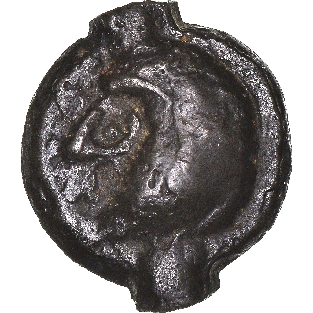 Monnaie, Suessions, Potin aux 3 volutes, TTB, Potin, Delestrée:690