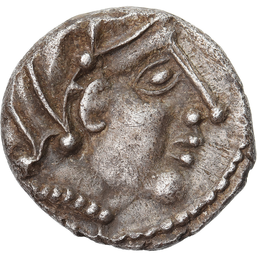 Münze, Lemovici, Drachme au cheval et tête, 80-60 BC, Limoges, VZ, Silber