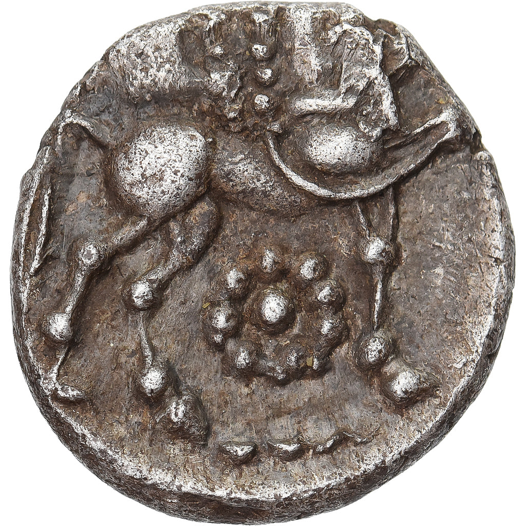 Münze, Lemovici, Drachme au cheval et tête, 80-60 BC, Limoges, VZ, Silber
