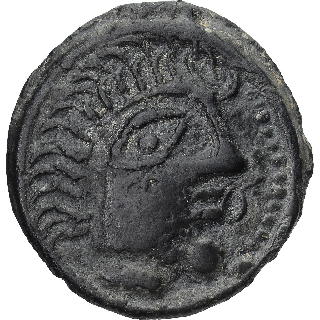 Meldi, Suessiones, Potin au loup mangeur et à la rouelle, 1st century BC