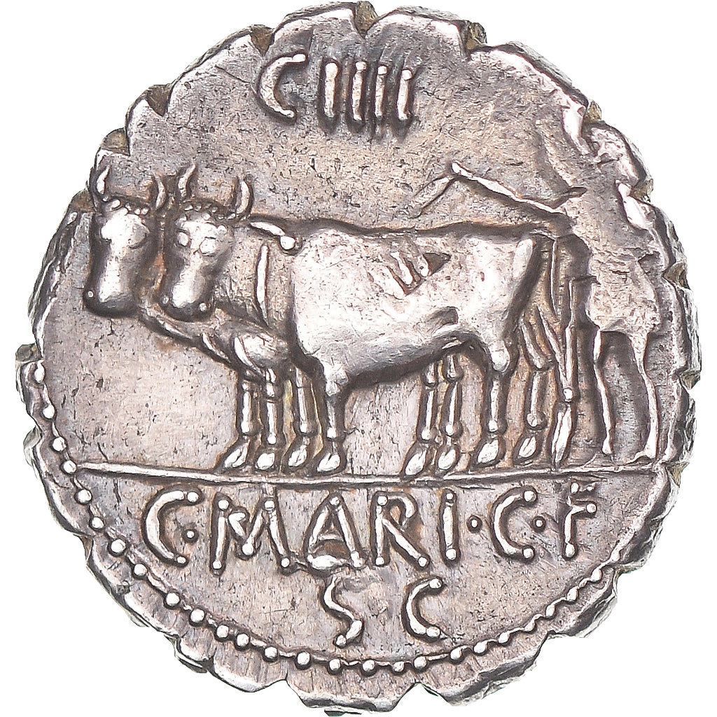 Maria, Denarius Serratus, 81 BC, Rome, Silver, AU(50-53), Crawford:378/1c